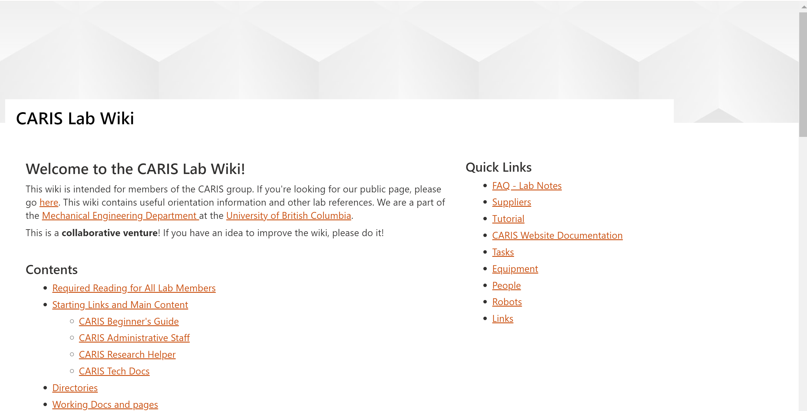 New CARIS Lab Wiki